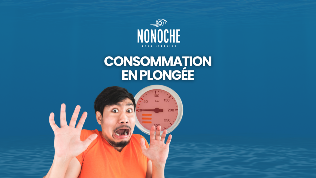 Consommation en plongée - un plongeur qui stress car il n'a plus d'air